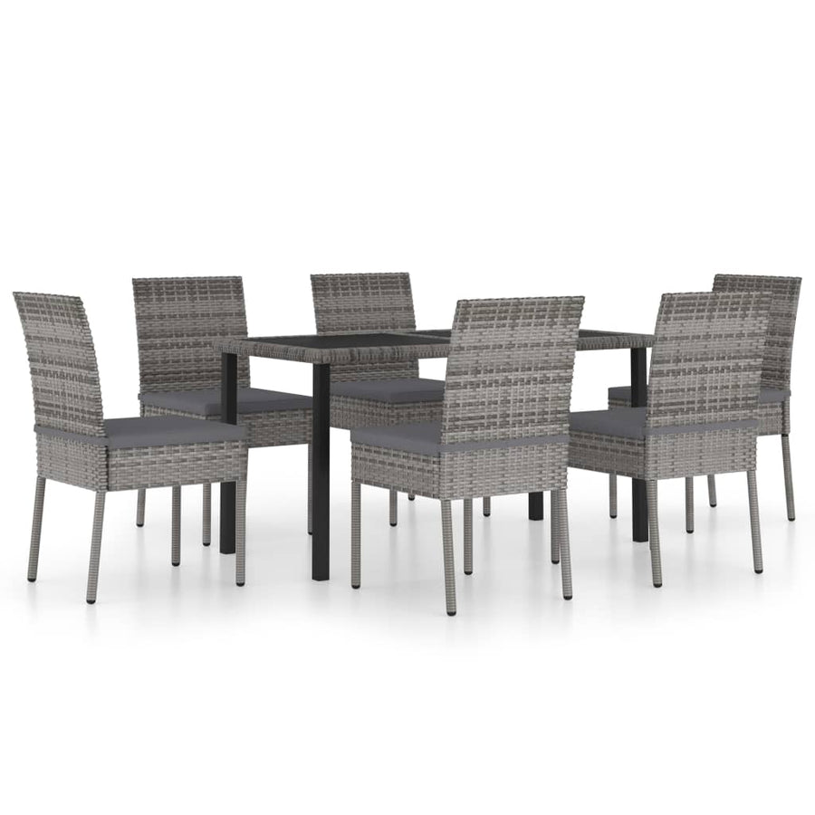 -Delige Tuinset Poly Rattan 7 Grijs