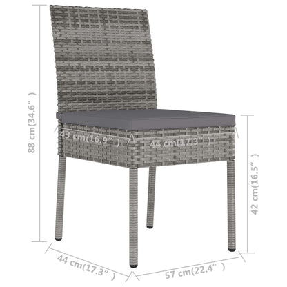 -Delige Tuinset Poly Rattan 7 Grijs