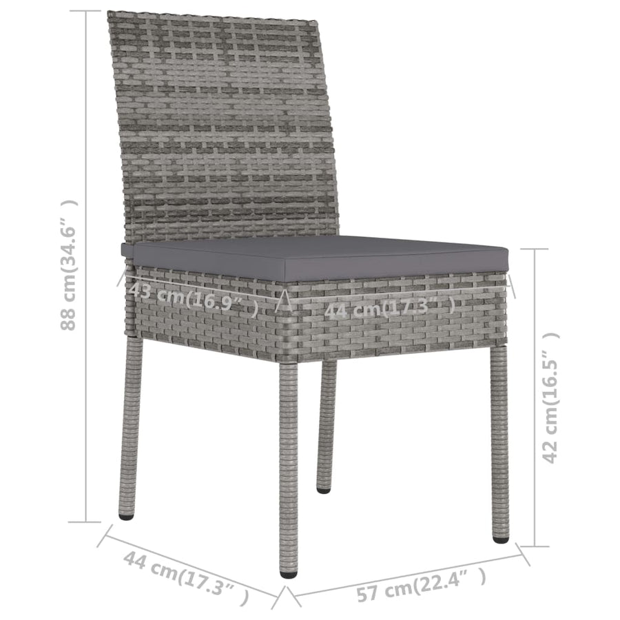 -Delige Tuinset Poly Rattan 7 Grijs
