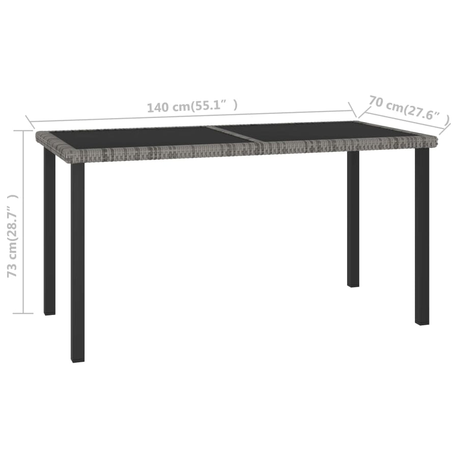 -Delige Tuinset Poly Rattan 7 Grijs