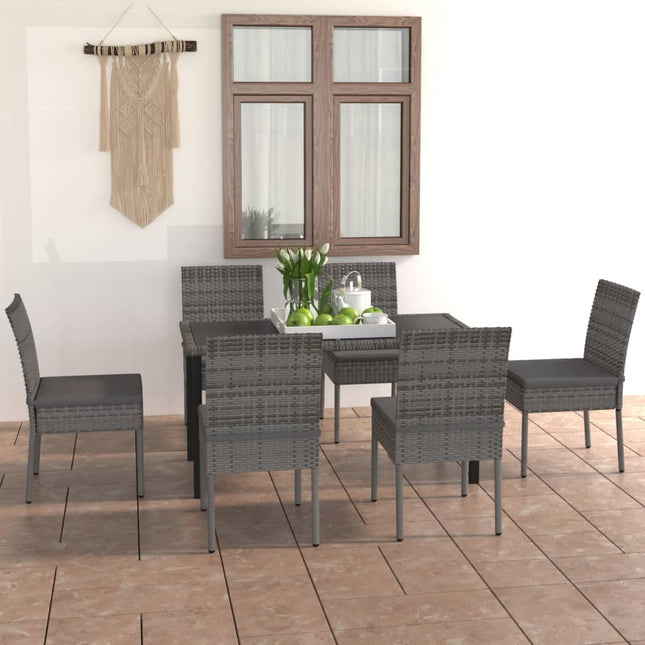 -Delige Tuinset Poly Rattan 7 Grijs