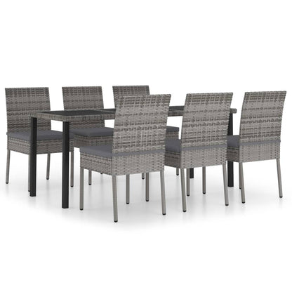 -Delige Tuinset Poly Rattan 7 Grijs