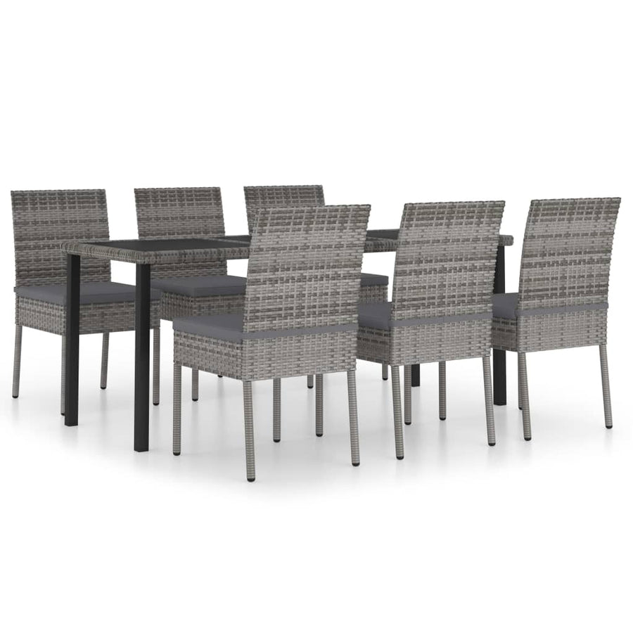-Delige Tuinset Poly Rattan 7 Grijs