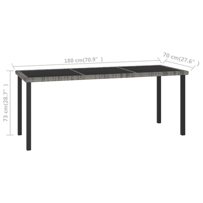 -Delige Tuinset Poly Rattan 7 Grijs