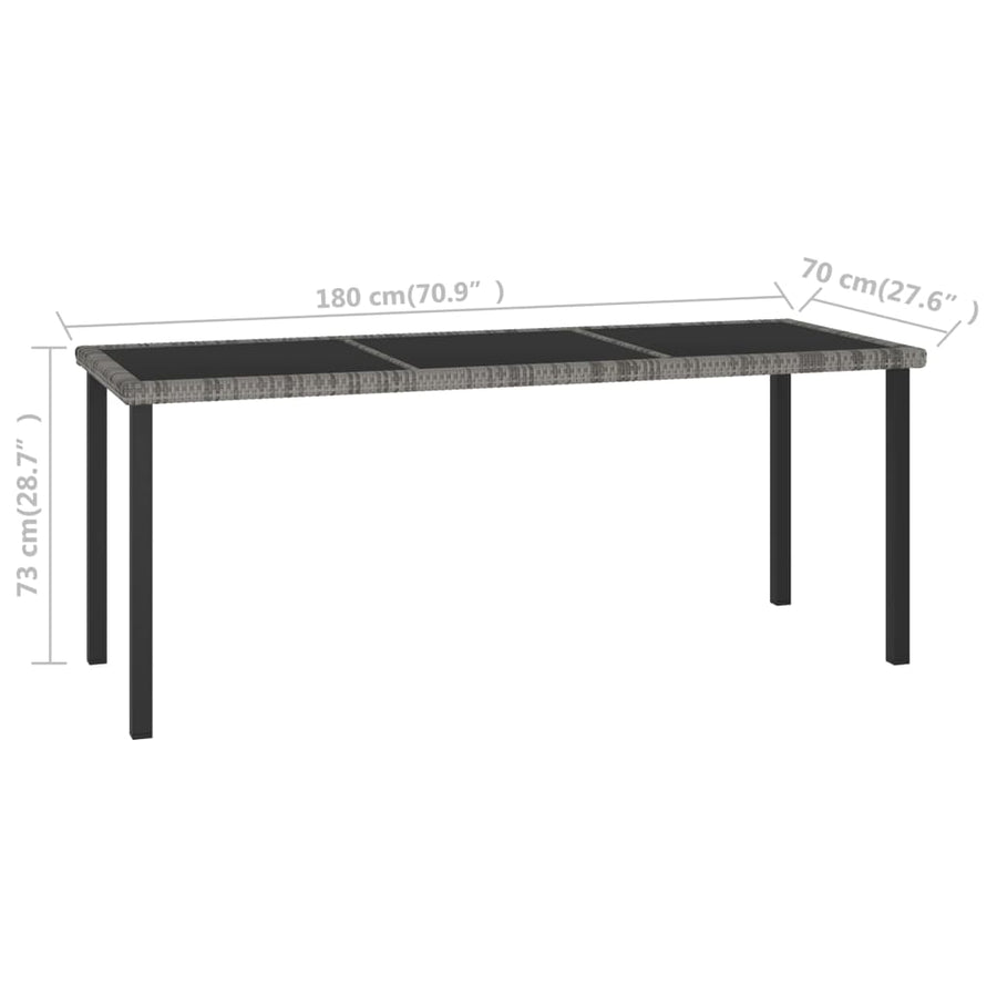 -Delige Tuinset Poly Rattan 7 Grijs