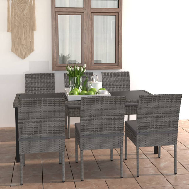 -Delige Tuinset Poly Rattan 7 Grijs