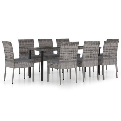 -Delige Tuinset Poly Rattan 9 Grijs