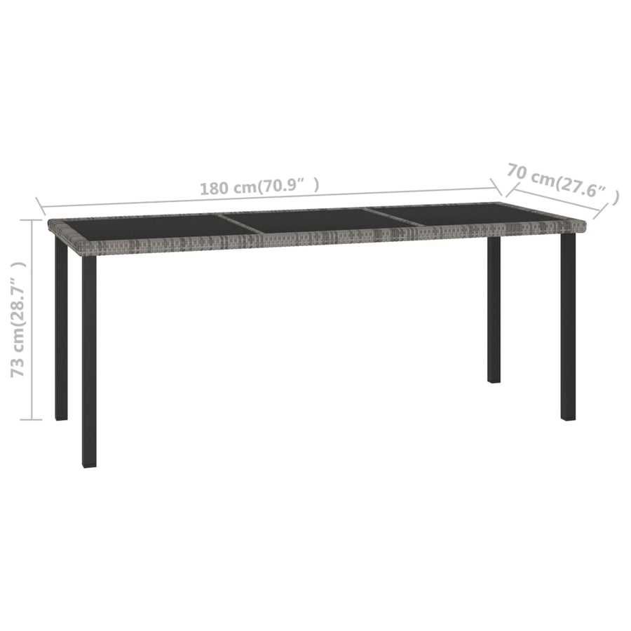 -Delige Tuinset Poly Rattan 9 Grijs