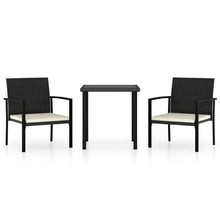 -Delige Tuinset Poly Rattan 3 Zwart