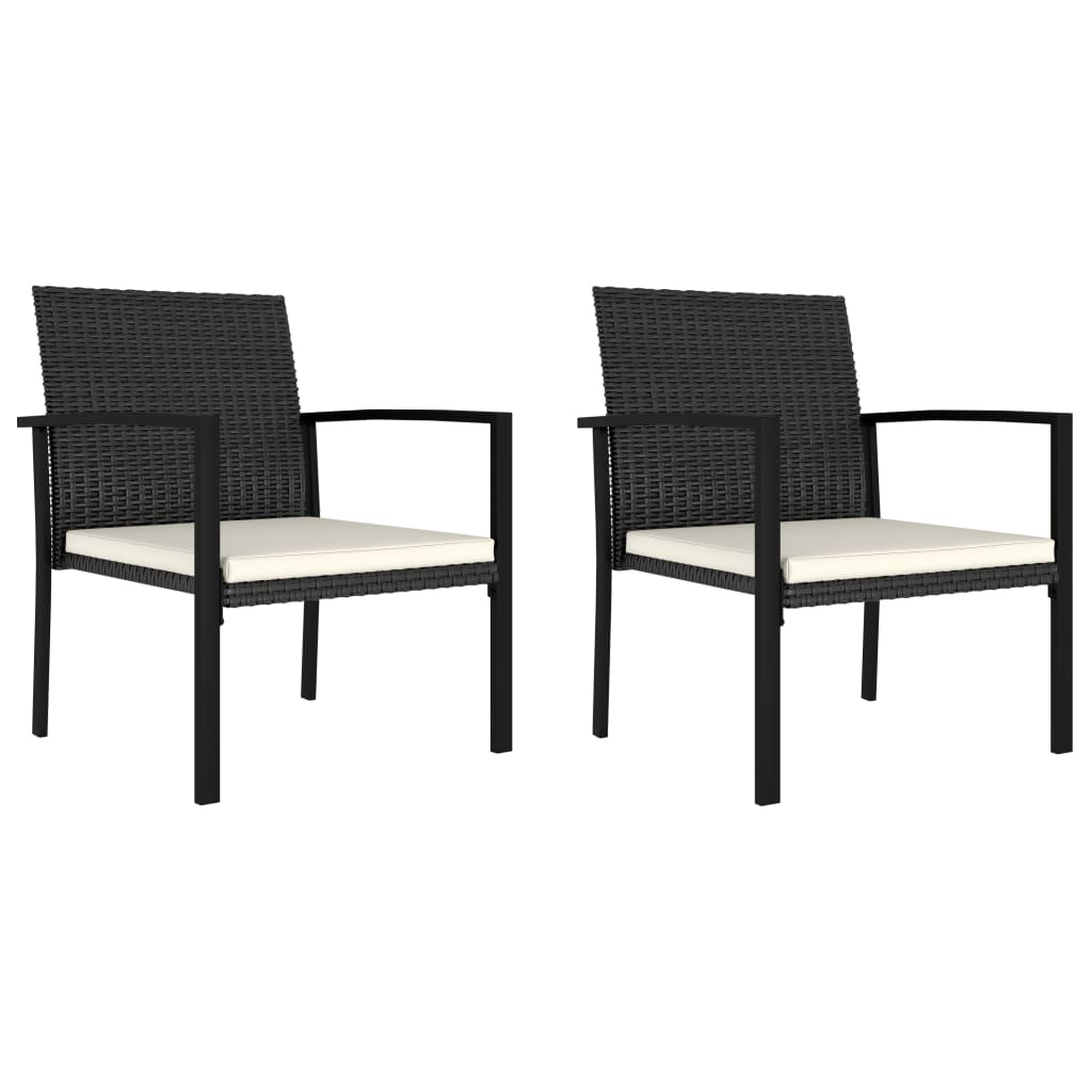 -Delige Tuinset Poly Rattan 3 Zwart