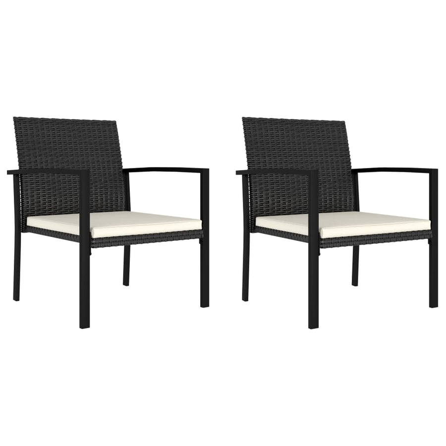 -Delige Tuinset Poly Rattan 3 Zwart