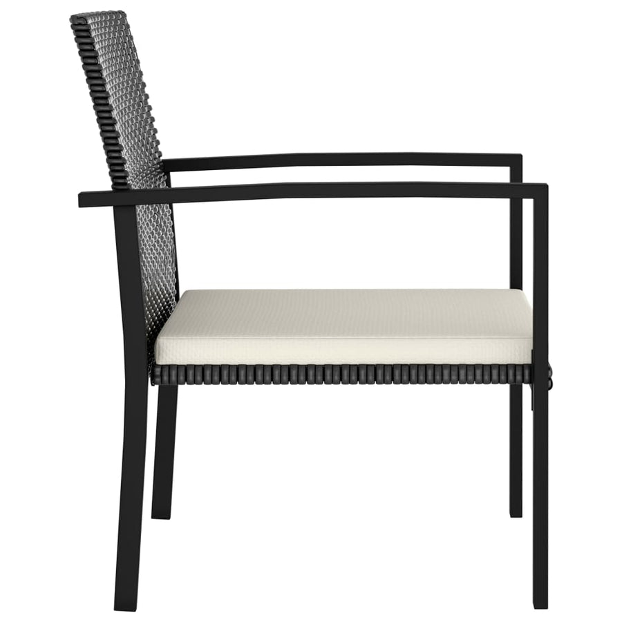 -Delige Tuinset Poly Rattan 3 Zwart