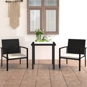 Tuinset poly rattan 3-delig zwart