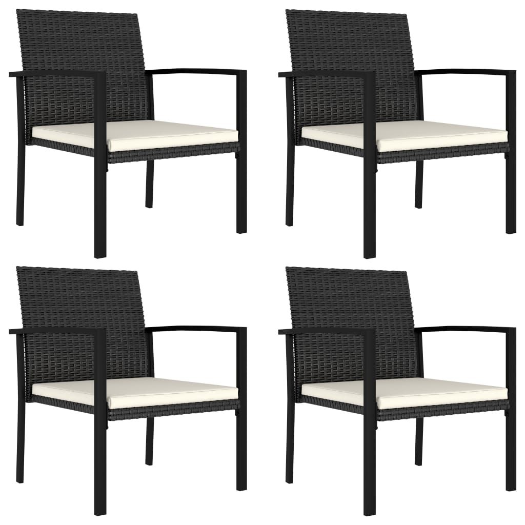 5-delige Tuinset poly rattan zwart