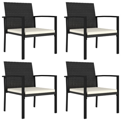 5-delige Tuinset poly rattan zwart