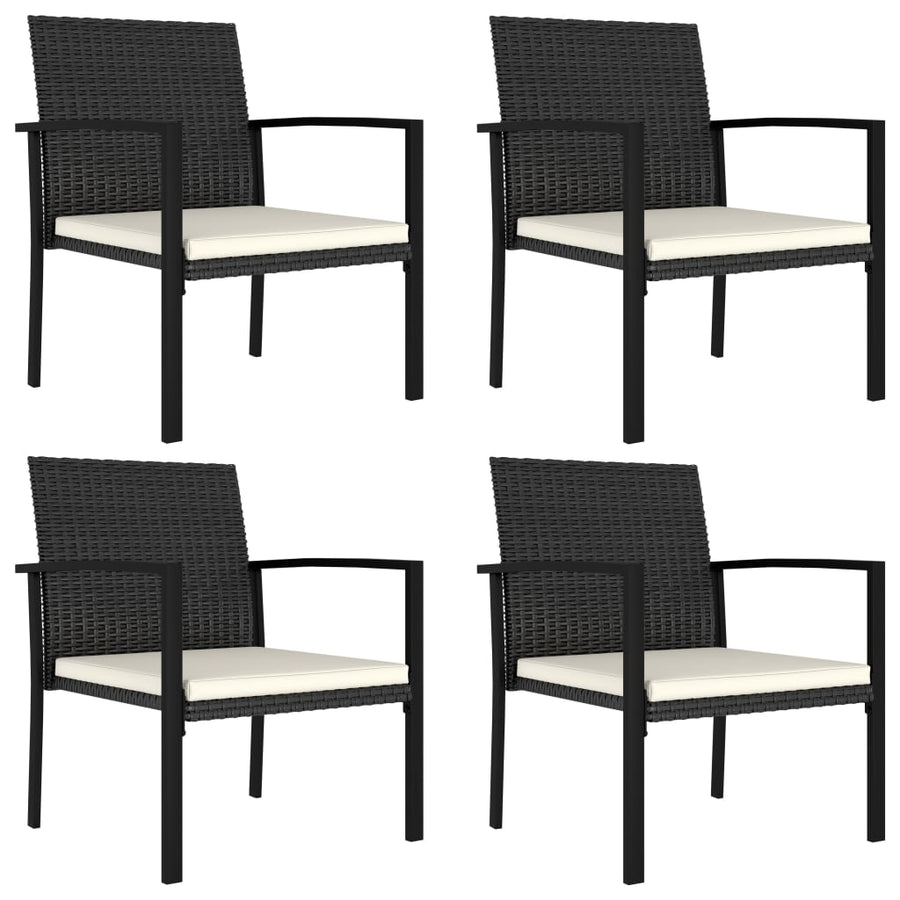 5-delige Tuinset poly rattan zwart