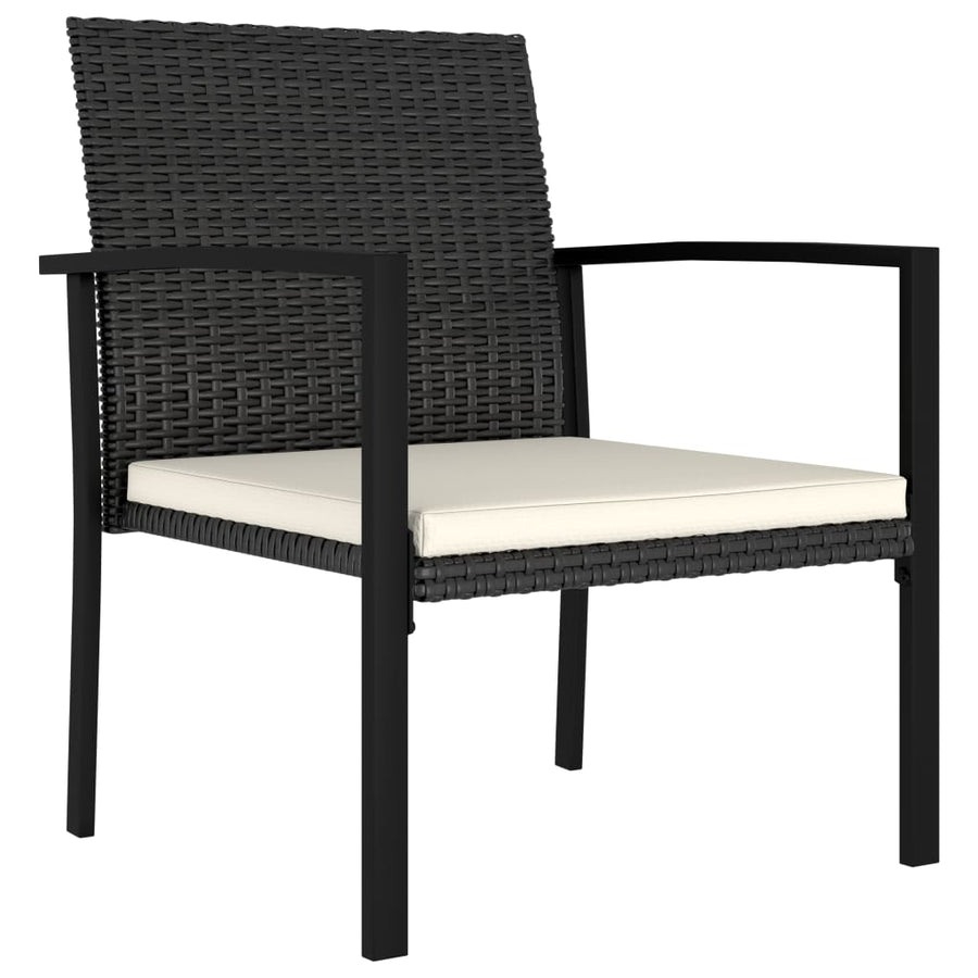 5-delige Tuinset poly rattan zwart