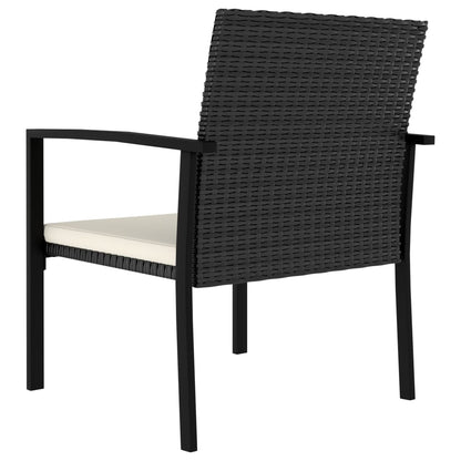 5-delige Tuinset poly rattan zwart