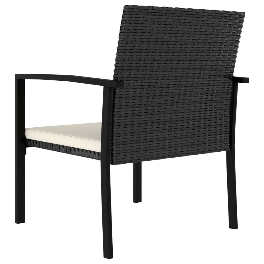 5-delige Tuinset poly rattan zwart