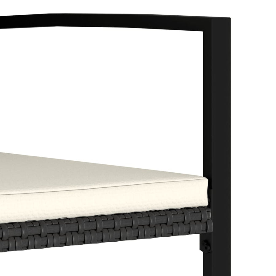 5-delige Tuinset poly rattan zwart