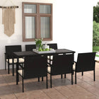 -Delige Tuinset Poly Rattan 7 Zwart