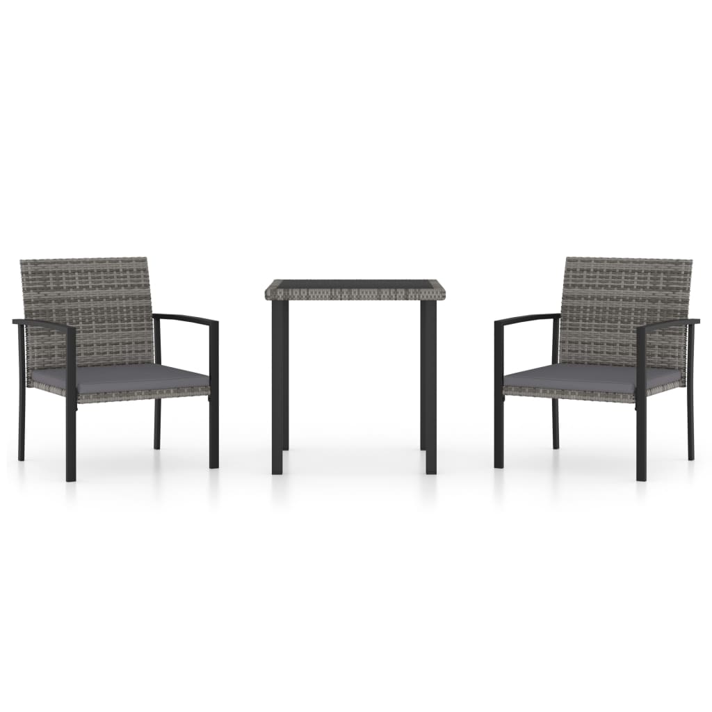 -Delige Tuinset Poly Rattan 3 Grijs