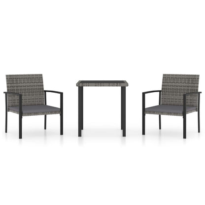 -Delige Tuinset Poly Rattan 3 Grijs
