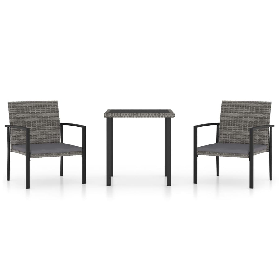 -Delige Tuinset Poly Rattan 3 Grijs