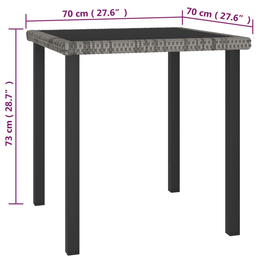 -Delige Tuinset Poly Rattan 3 Grijs