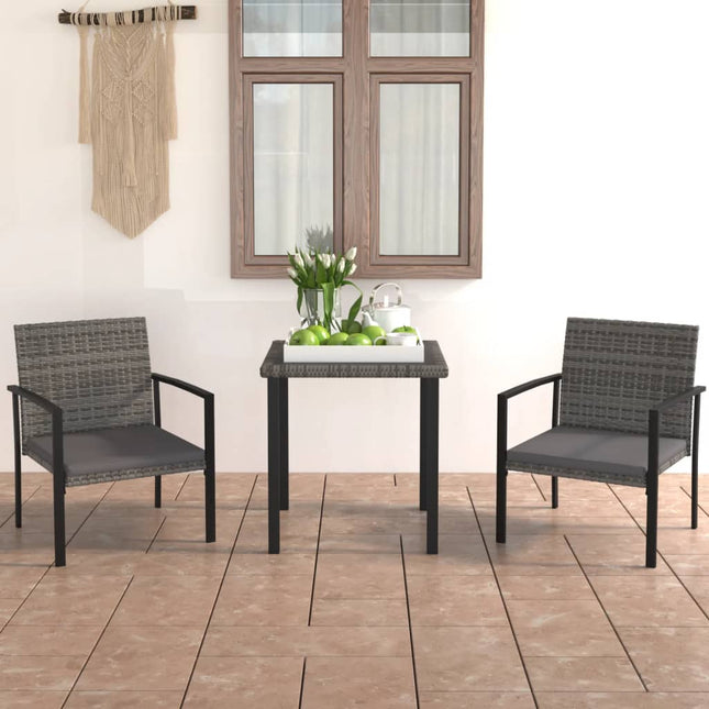 -Delige Tuinset Poly Rattan 3 Grijs