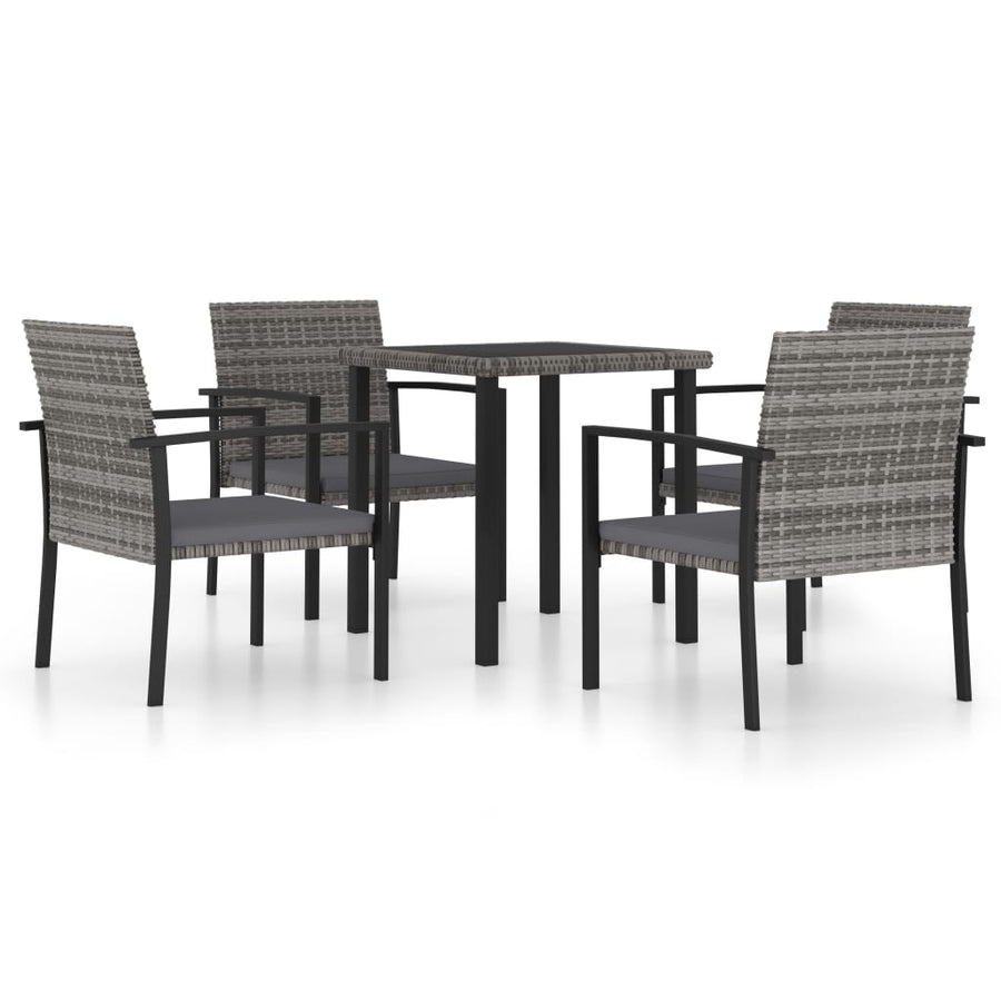 -Delige Tuinset Poly Rattan 5 Grijs