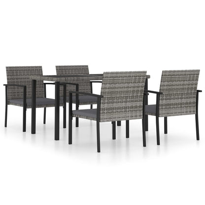 -Delige Tuinset Poly Rattan 5 Grijs