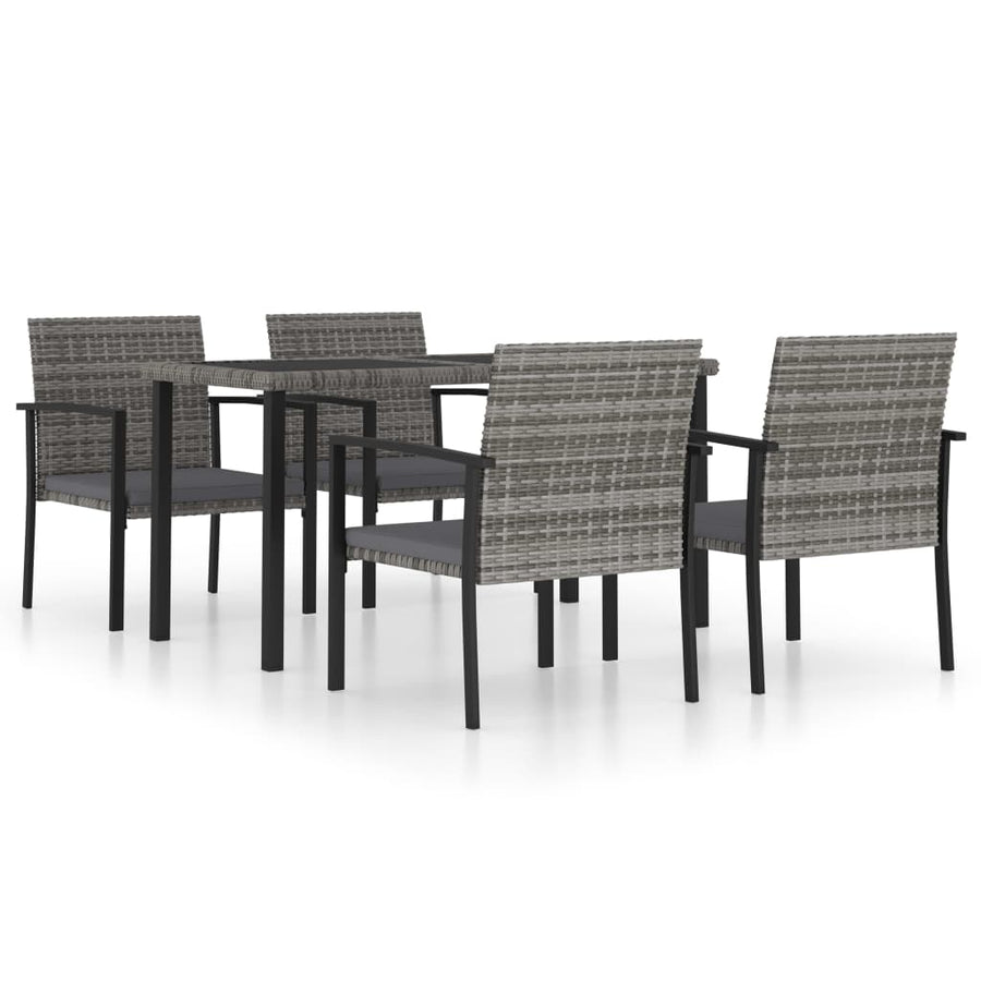 -Delige Tuinset Poly Rattan 5 Grijs