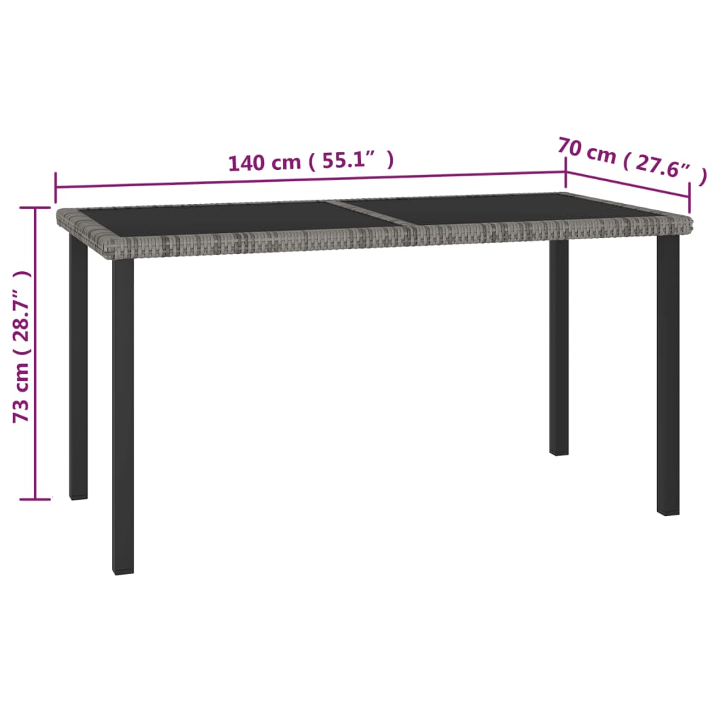 -Delige Tuinset Poly Rattan 5 Grijs