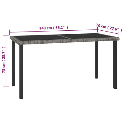 -Delige Tuinset Poly Rattan 5 Grijs