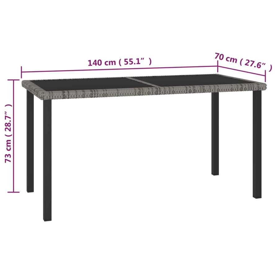 -Delige Tuinset Poly Rattan 5 Grijs