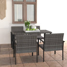 -Delige Tuinset Poly Rattan 5 Grijs