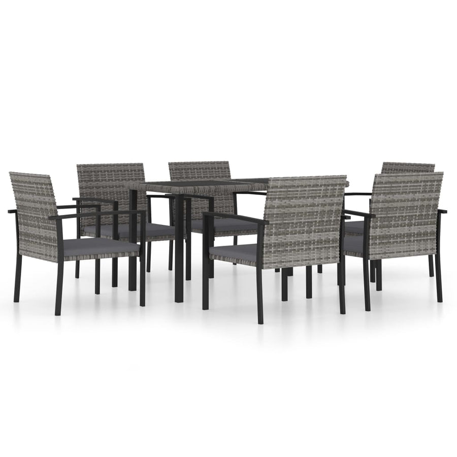 -Delige Tuinset Poly Rattan 7 Grijs