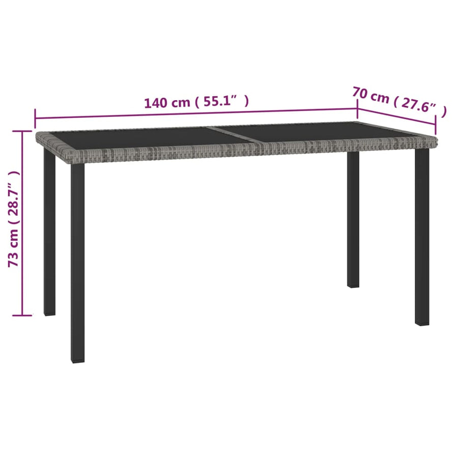 -Delige Tuinset Poly Rattan 7 Grijs