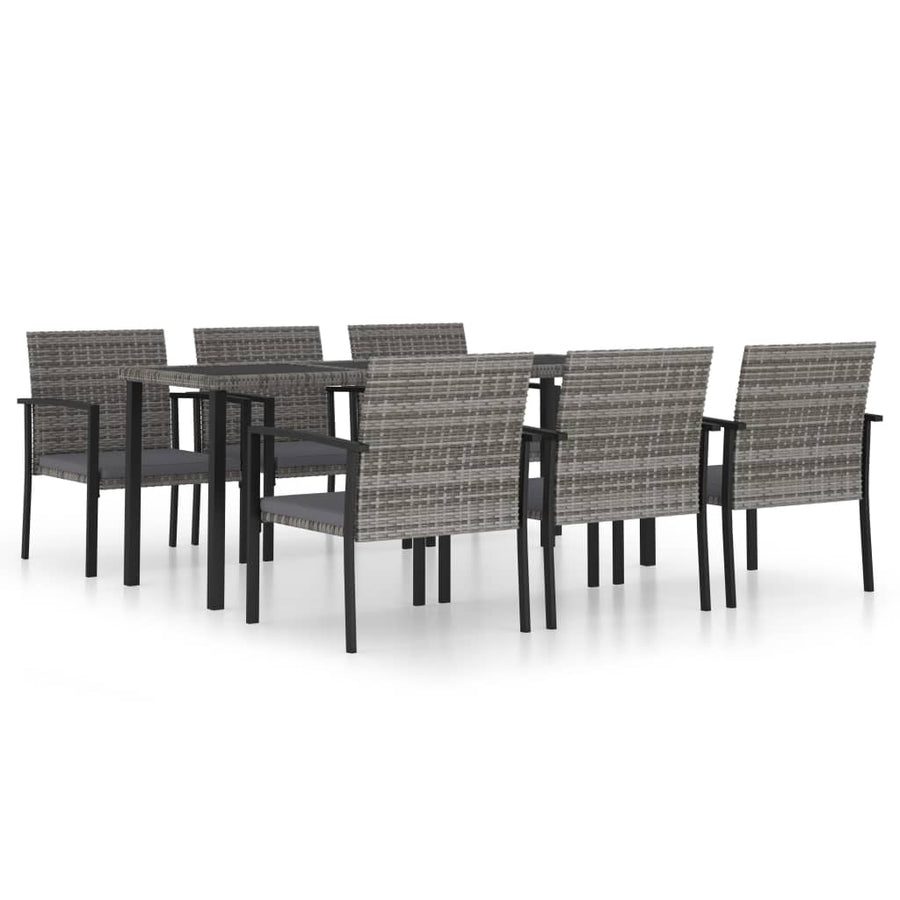 -Delige Tuinset Poly Rattan 7 Grijs