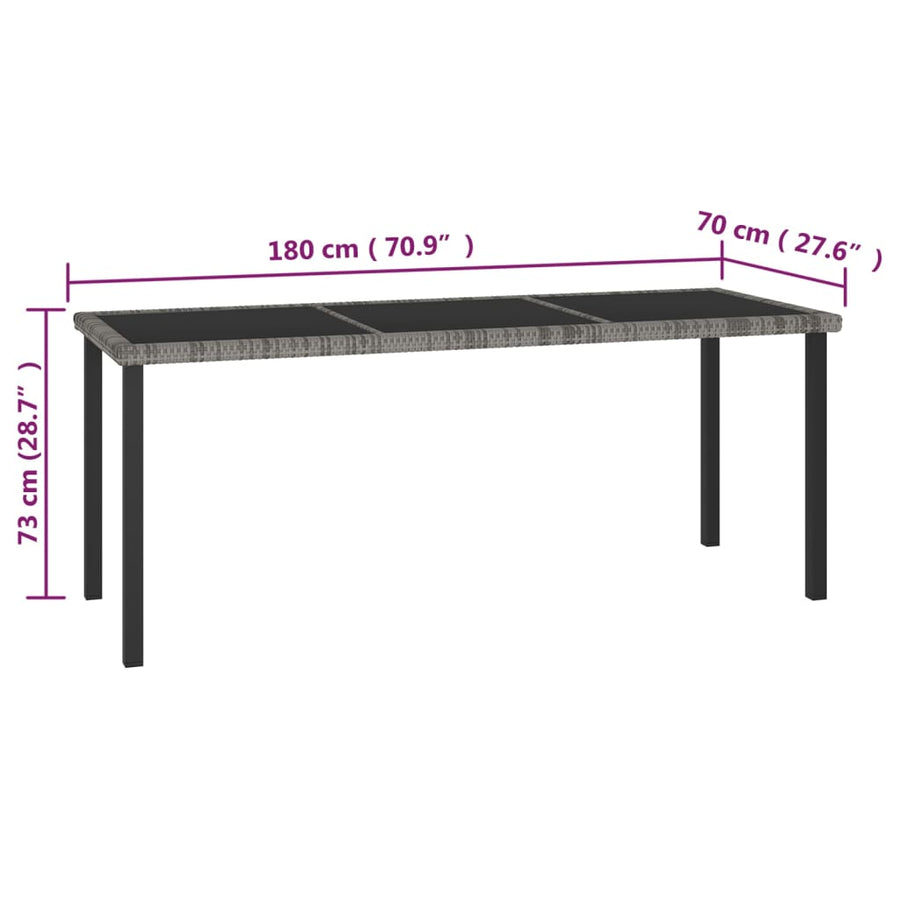 -Delige Tuinset Poly Rattan 7 Grijs