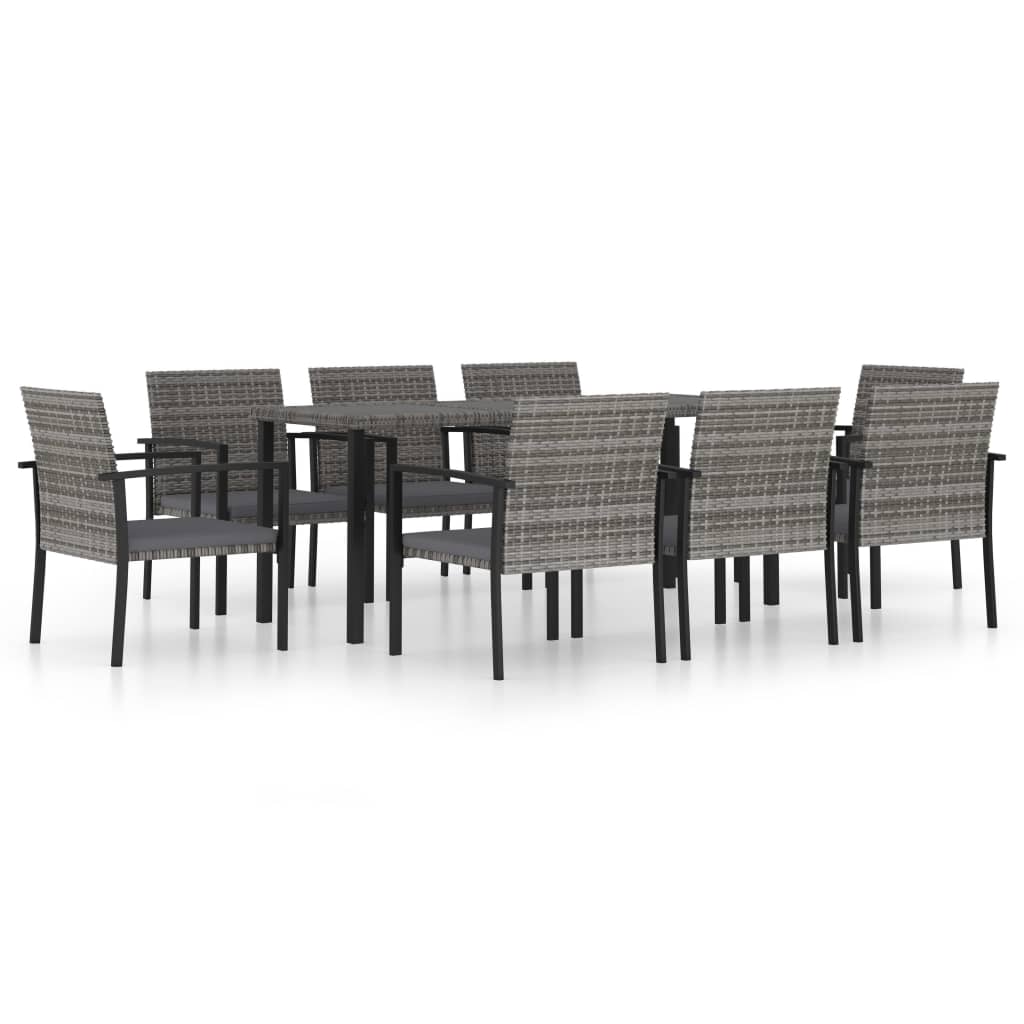 -Delige Tuinset Poly Rattan 9 Grijs