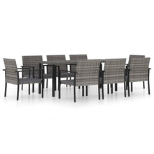 -Delige Tuinset Poly Rattan 9 Grijs