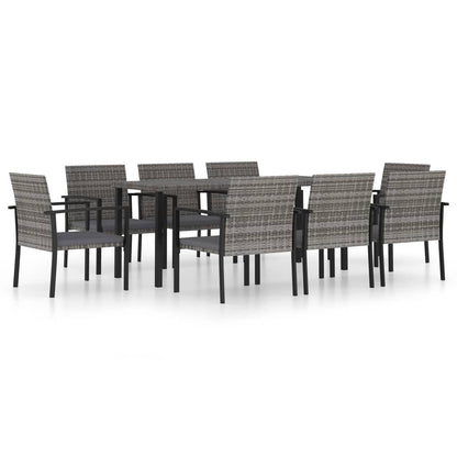 -Delige Tuinset Poly Rattan 9 Grijs