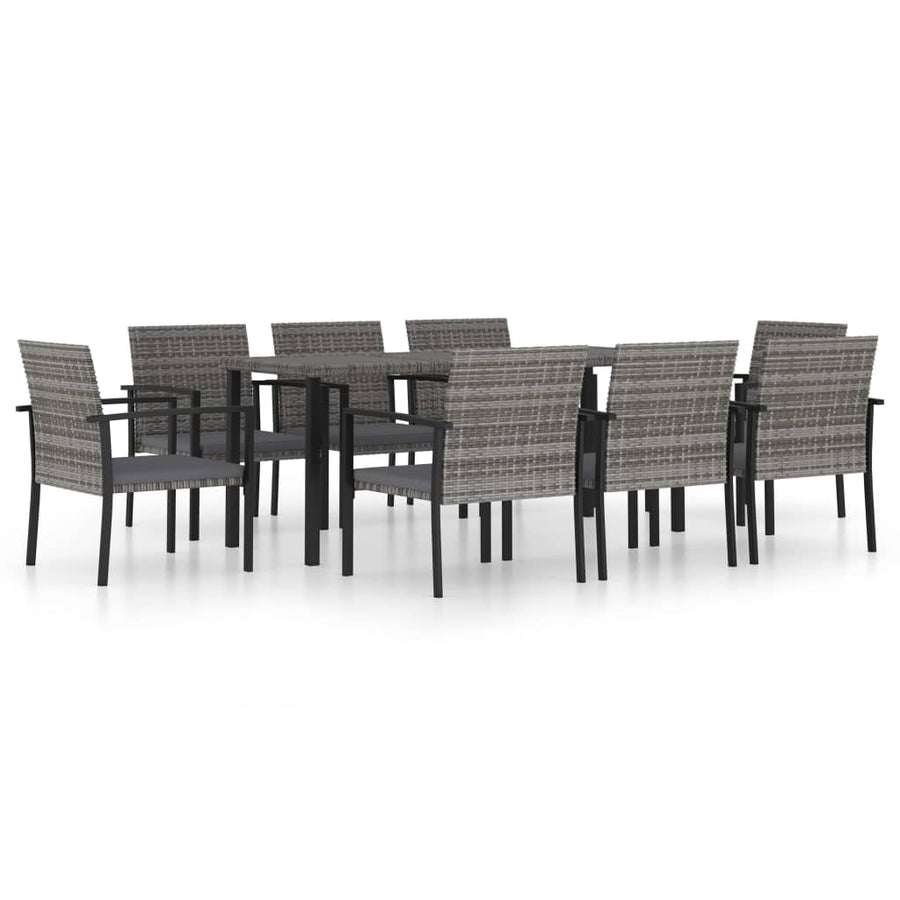 -Delige Tuinset Poly Rattan 9 Grijs