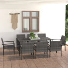 -Delige Tuinset Poly Rattan 9 Grijs