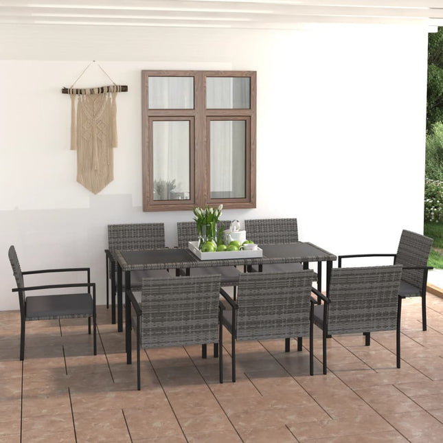 -Delige Tuinset Poly Rattan 9 Grijs