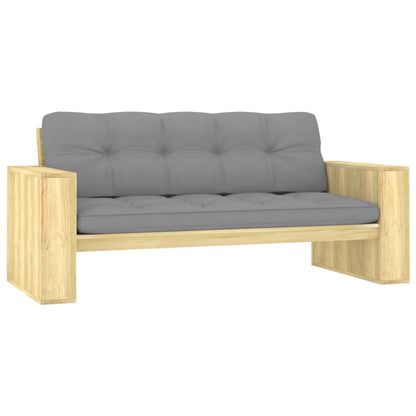 Tuinbank Met Antracietkleurige Kussens 179Cm Geïmpregneerd Hout