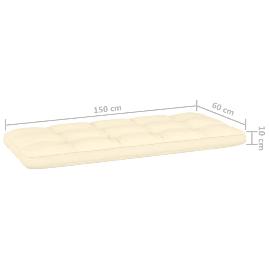Tuinbank Met Kleurige Kussens 179 Cm Geïmpregneerd Hout Crème