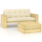 2-piece Lounge Set with cushions impregnated pine